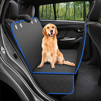 Dog Car Seat Cover with Mesh Window – Pet Hammock with Zipper, Pocket & Safety Features for Back Seat Travel